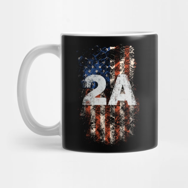 2A Second Amendment American Flag Grunge by Designtigrate